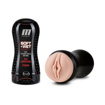 BLUSH - M FOR MEN SOFT + WET PUSSY WITH PLEASURE RIDGES & ORBS SELF-LUBRICATING VAGINA STROKER BEIGE