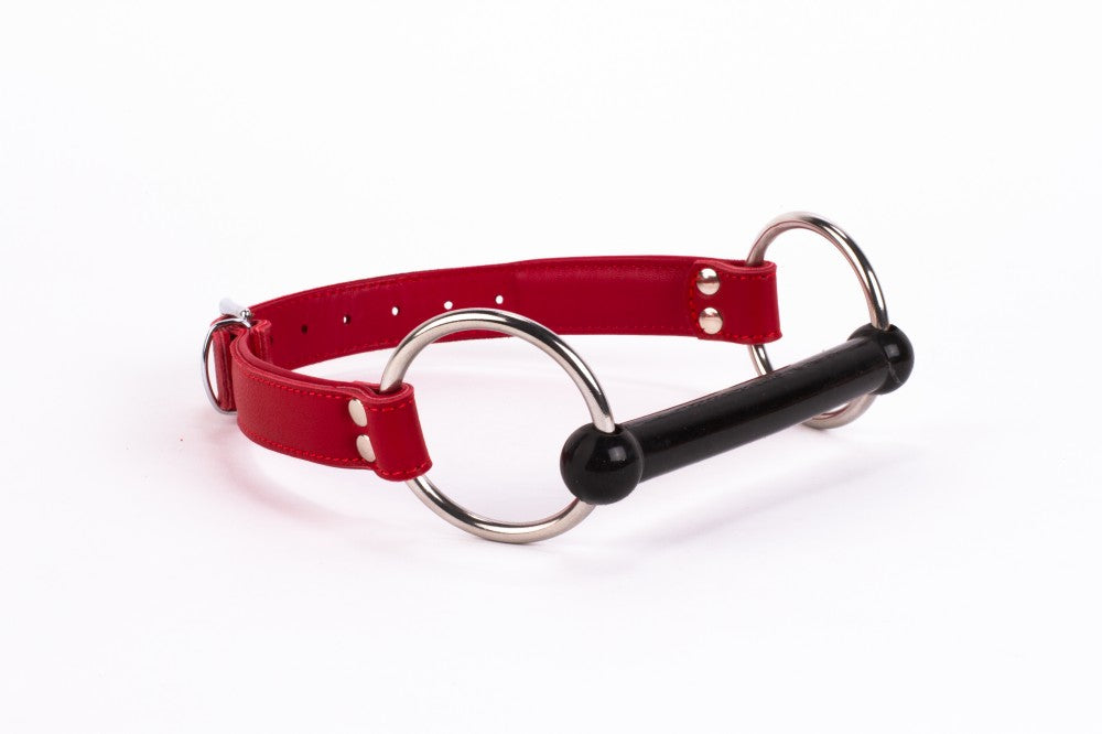 DEVIL STICKS - CALF SOFTY LEATHER TOP AND LAMB LEATHER PADDING WITH SILICONE MOUTH PIECE RED