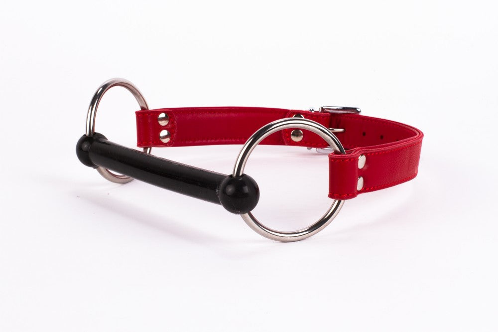 DEVIL STICKS - CALF SOFTY LEATHER TOP AND LAMB LEATHER PADDING WITH SILICONE MOUTH PIECE RED