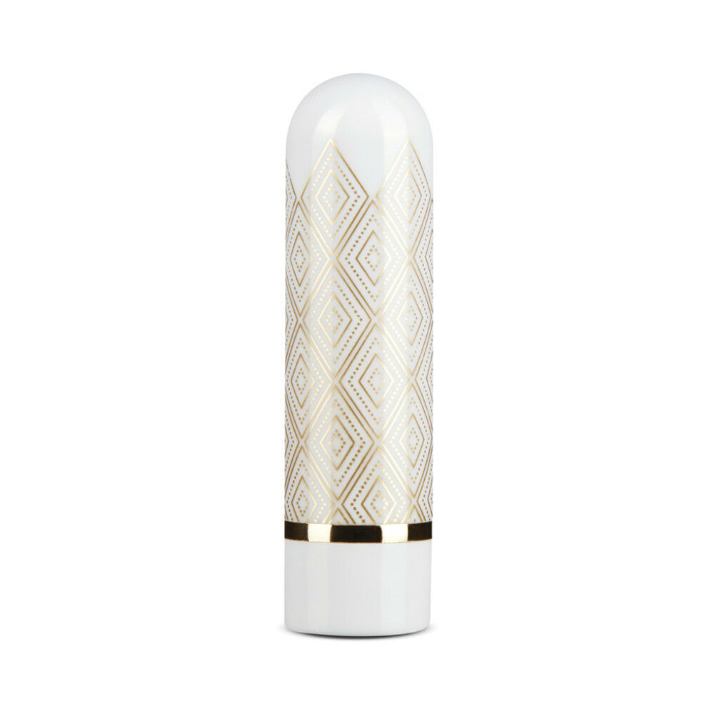BLUSH THE COLLECTION GLITZY DECO RECHARGEABLE BULLET VIBRATOR WHITE