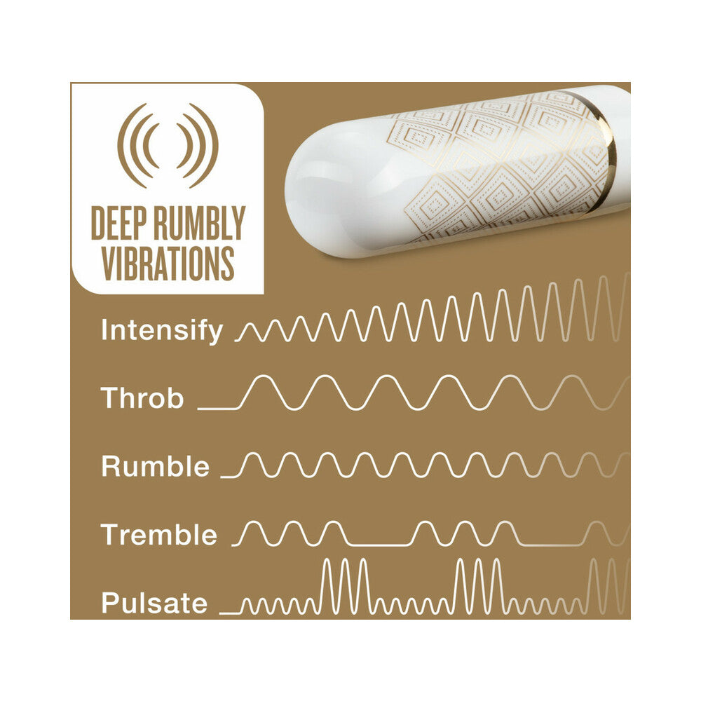 BLUSH THE COLLECTION GLITZY DECO RECHARGEABLE BULLET VIBRATOR WHITE