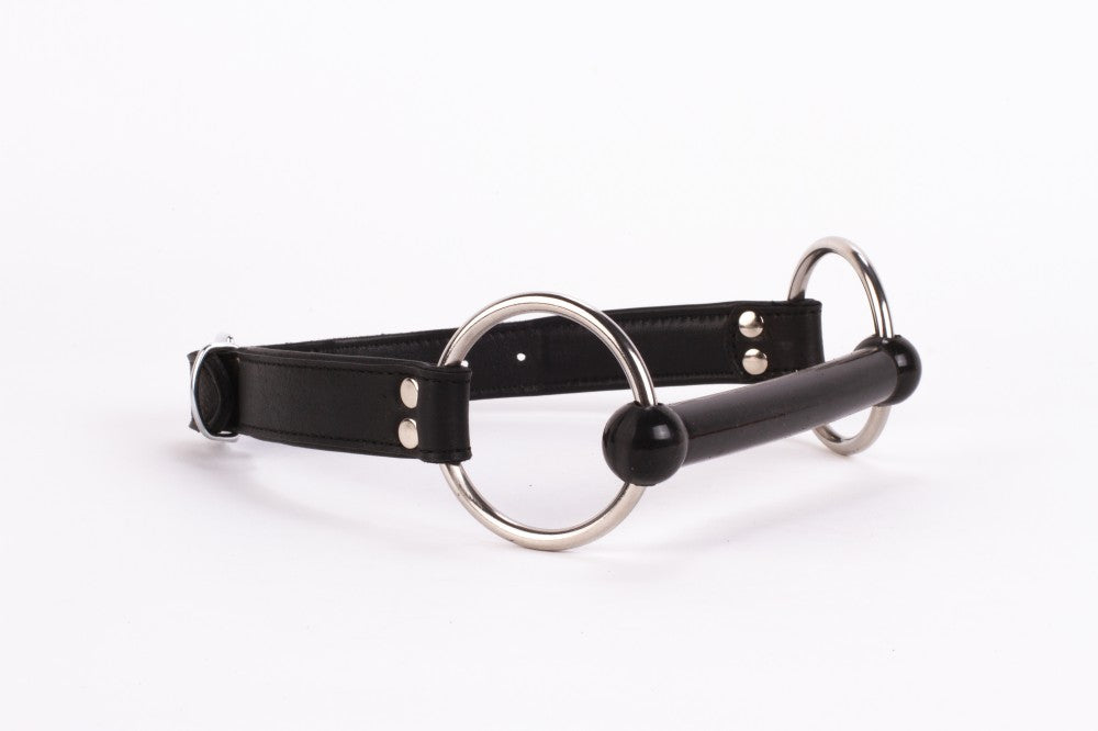 DEVIL STICKS - CALF SOFTY LEATHER TOP AND LAMB LEATHER PADDING WITH SILICONE MOUTH PIECE BLACK