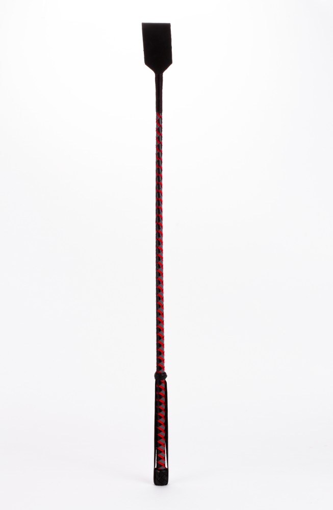 DEVIL STICKS - LEATHER STICK WITH NEON STRIP AND NUBUCK LEATHER TOP RED