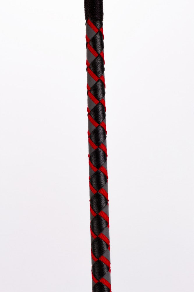 DEVIL STICKS - LEATHER STICK WITH NEON STRIP AND NUBUCK LEATHER TOP RED