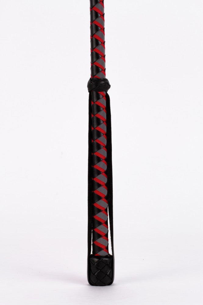 DEVIL STICKS - LEATHER STICK WITH NEON STRIP AND NUBUCK LEATHER TOP RED
