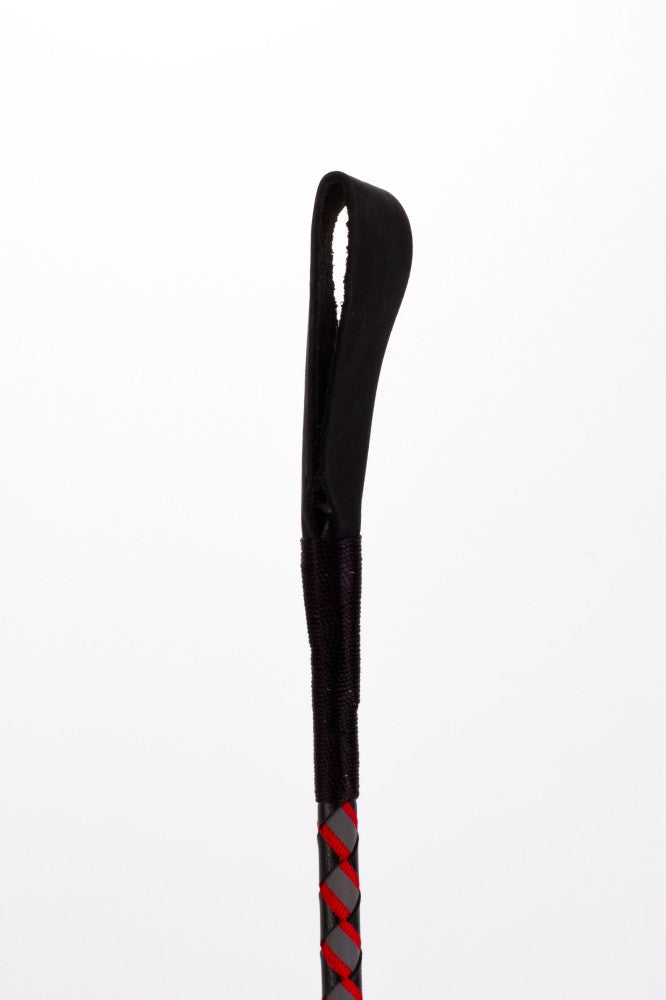 DEVIL STICKS - LEATHER STICK WITH NEON STRIP AND NUBUCK LEATHER TOP RED