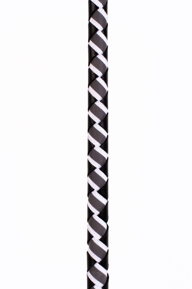 DEVIL STICKS - LEATHER STICK WITH NEON STRIP AND NUBUCK LEATHER TOP WHITE