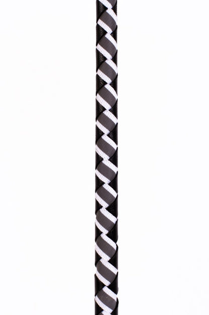 DEVIL STICKS - LEATHER STICK WITH NEON STRIP AND NUBUCK LEATHER TOP WHITE