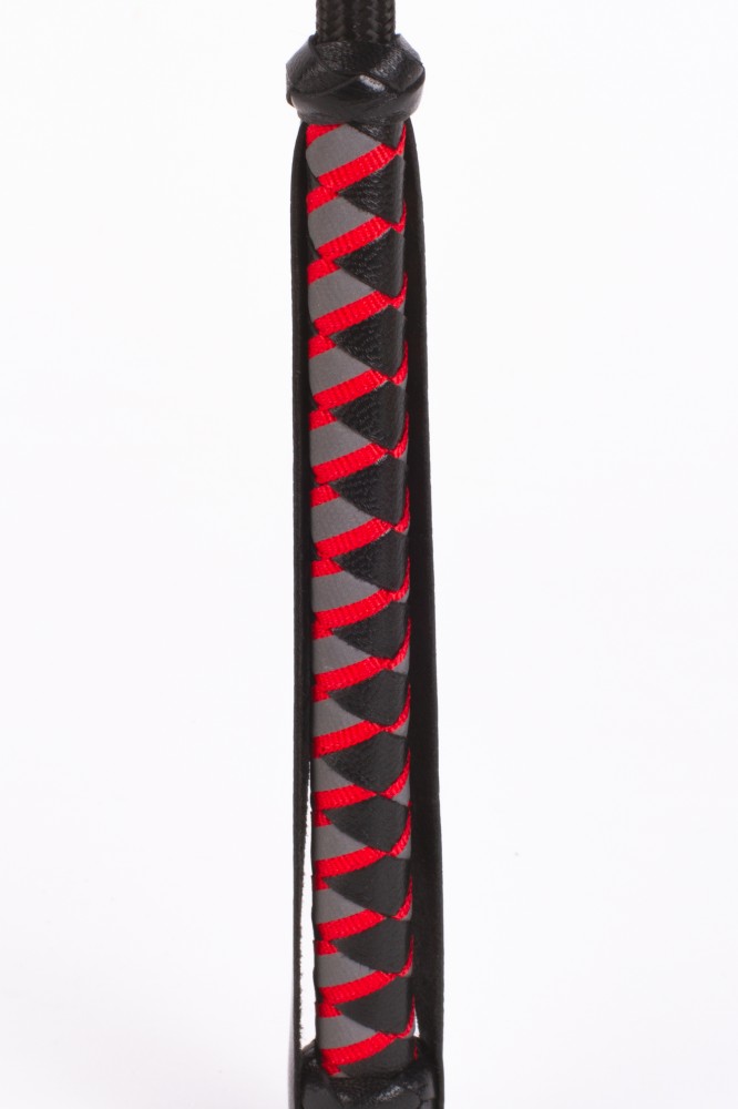 DEVIL STICKS - NYLON STICK WITH NEON STRIP AND GOAT KID LEATHER HANDLE NUBUCK LEATHER BLACK