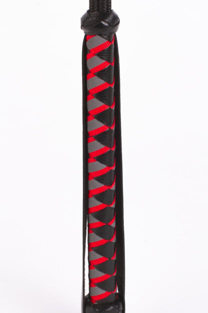 DEVIL STICKS - NYLON STICK WITH NEON STRIP AND GOAT KID LEATHER HANDLE NUBUCK LEATHER BLACK
