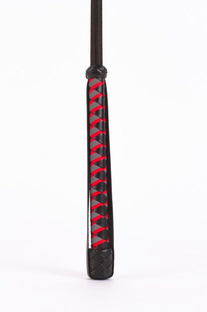 DEVIL STICKS - NYLON STICK WITH NEON STRIP AND GOAT KID LEATHER HANDLE NUBUCK LEATHER BLACK