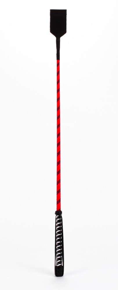 DEVIL STICKS - NYLON STICK WITH NEON STRIP AND GOAT KID LEATHER HANDLE NUBUCK LEATHER TOP RED