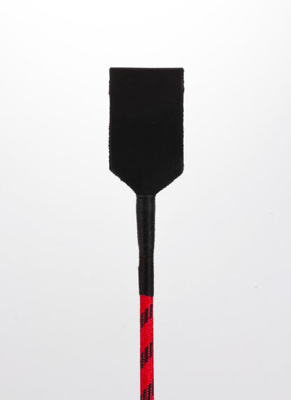 DEVIL STICKS - NYLON STICK WITH NEON STRIP AND GOAT KID LEATHER HANDLE NUBUCK LEATHER TOP RED