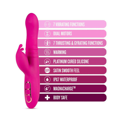BLUSH - LUSH KIRA RECHARGEABLE SILICONE THRUSTING RABBIT VIBRATOR VELVET