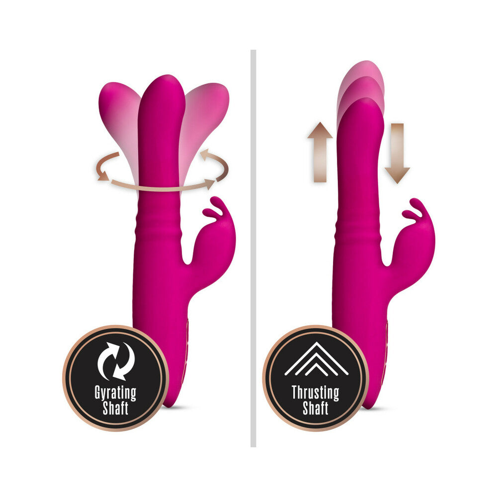 BLUSH - LUSH KIRA RECHARGEABLE SILICONE THRUSTING RABBIT VIBRATOR VELVET