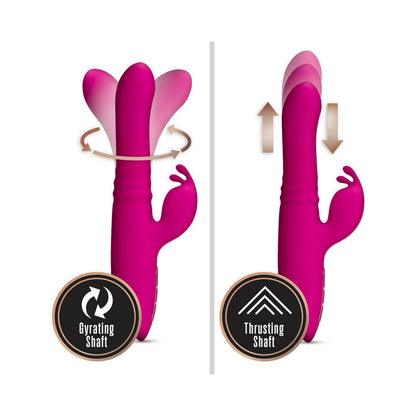 BLUSH - LUSH KIRA RECHARGEABLE SILICONE THRUSTING RABBIT VIBRATOR VELVET