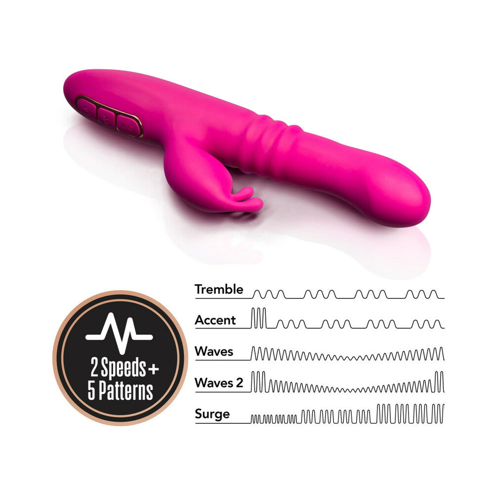 BLUSH - LUSH KIRA RECHARGEABLE SILICONE THRUSTING RABBIT VIBRATOR VELVET