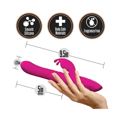 BLUSH - LUSH KIRA RECHARGEABLE SILICONE THRUSTING RABBIT VIBRATOR VELVET