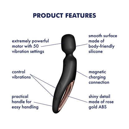 SATISFYER - WAND-ERLAND (BLACK/ROSEGOLD)