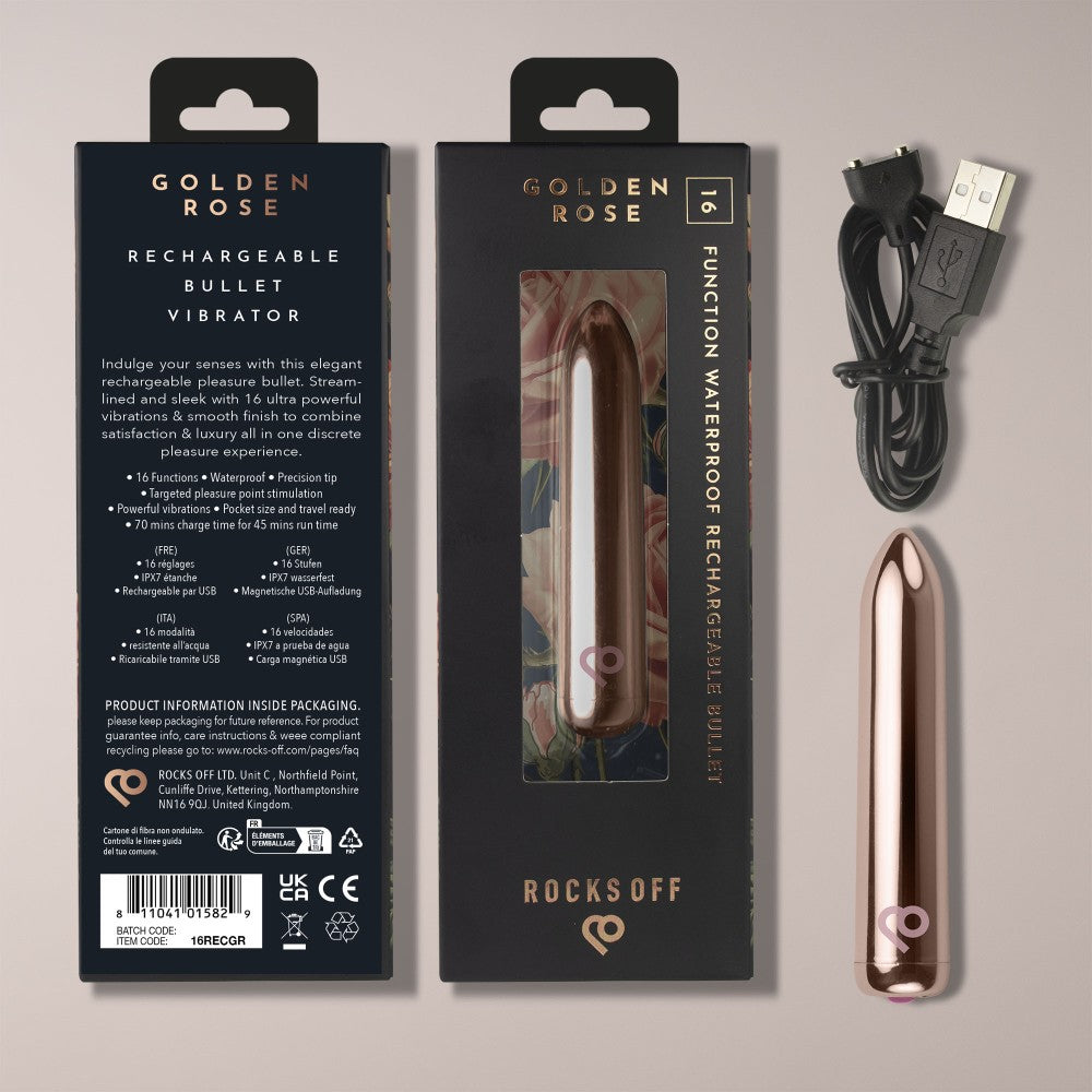 ROCKS-OFF - RO 90 RECHARGEABLE BULLET - GOLDEN ROSE