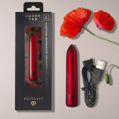 ROCKS-OFF - RO 90 RECHARGEABLE BULLET - POPPY RED