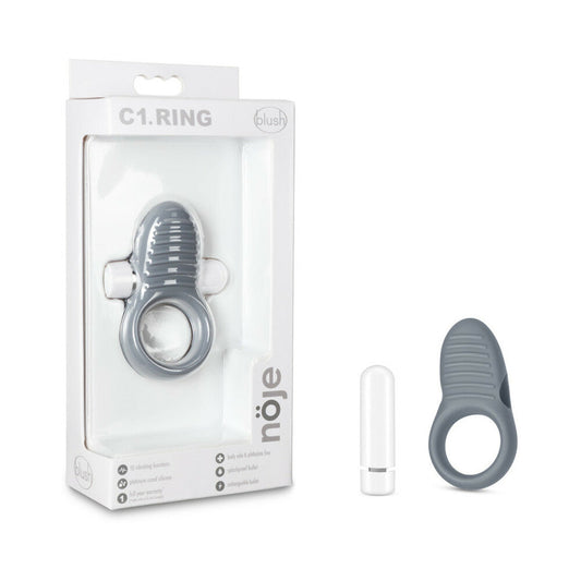 NOJE C1.RING RECHARGEABLE VIBRATING SILICONE COCKRING SLATE