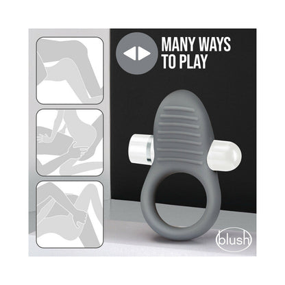 NOJE C1.RING RECHARGEABLE VIBRATING SILICONE COCKRING SLATE