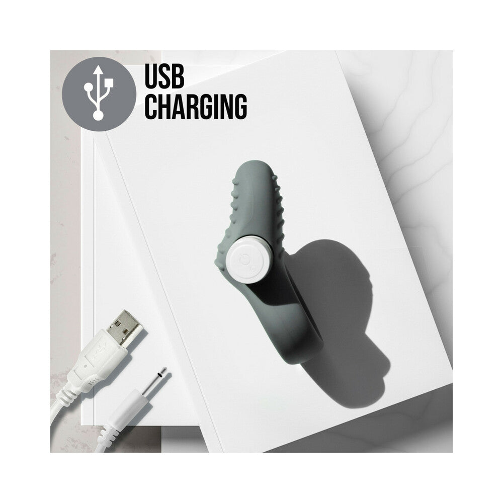 NOJE C1.RING RECHARGEABLE VIBRATING SILICONE COCKRING SLATE
