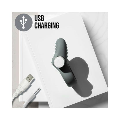 NOJE C1.RING RECHARGEABLE VIBRATING SILICONE COCKRING SLATE