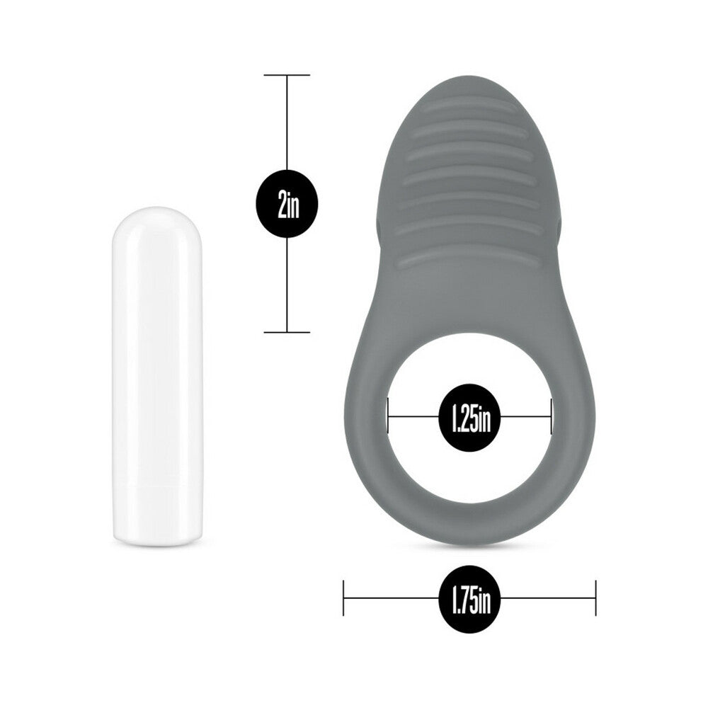 NOJE C1.RING RECHARGEABLE VIBRATING SILICONE COCKRING SLATE