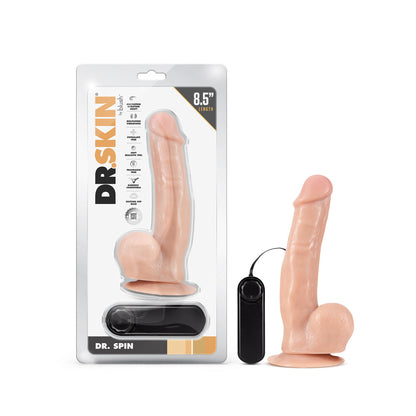 BLUSH - DR. SKIN DR. SPIN 8.5 IN. GYRATING REALISTIC DILDO WITH BALLS BEIGE