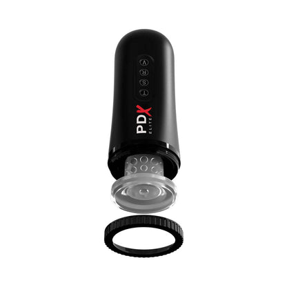 PDX ELITE MOTO BLOWER RECHARGEABLE THRUSTING VIBRATING SUCTION MASTURBATOR CLEAR/BLACK