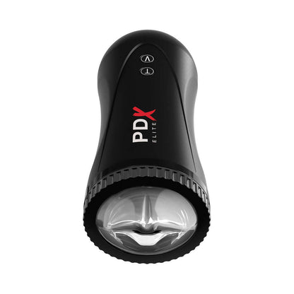 PDX ELITE MOTO STROKER RECHARGEABLE THRUSTING VIBRATING MASTURBATOR CLEAR/BLACK
