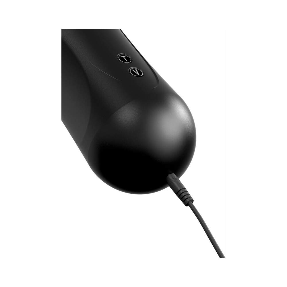 PDX ELITE MOTO STROKER RECHARGEABLE THRUSTING VIBRATING MASTURBATOR CLEAR/BLACK