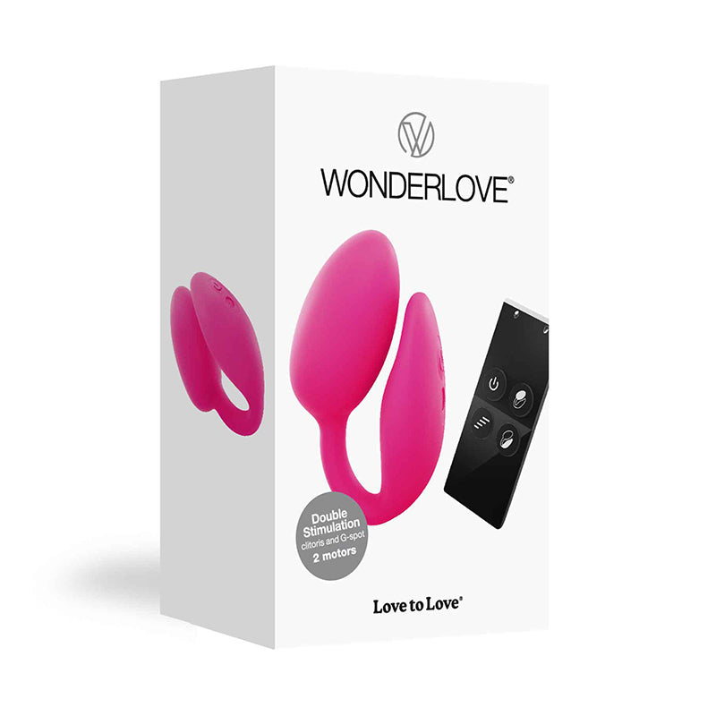 LOVE TO LOVE WONDERLOVE DUAL STIMULATION CLITORIS & G-SPOT VIBRATOR WITH REMOTE PINK