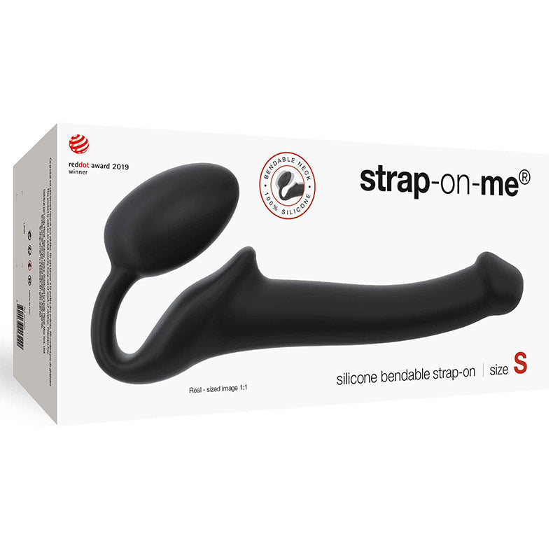 STRAP-ON-ME SEMI-REALISTIC BENDABLE SILICONE STRAP-ON BLACK S