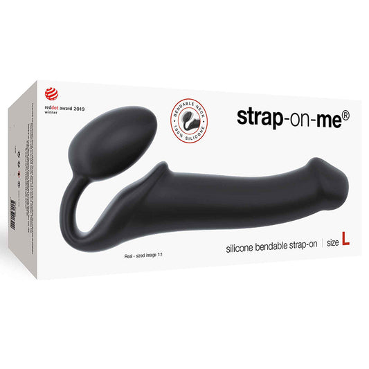 STRAP-ON-ME SEMI-REALISTIC BENDABLE SILICONE STRAP-ON BLACK L