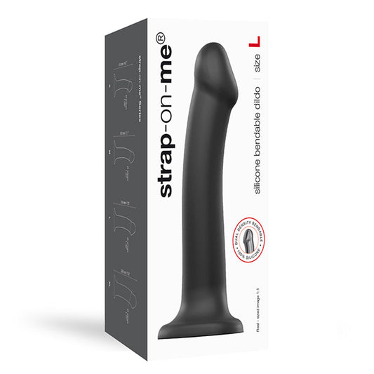 LOVELY PLANET - STRAP-ON-ME BENDABLE DUAL-DENSITY SILICONE DILDO BLACK L