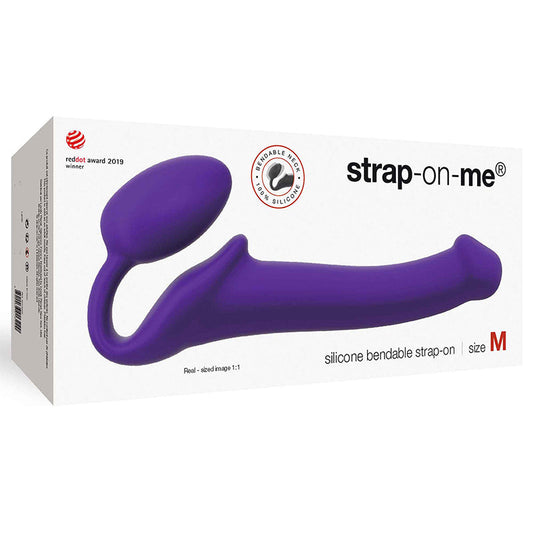STRAP-ON-ME SEMI-REALISTIC BENDABLE SILICONE STRAP-ON PURPLE M