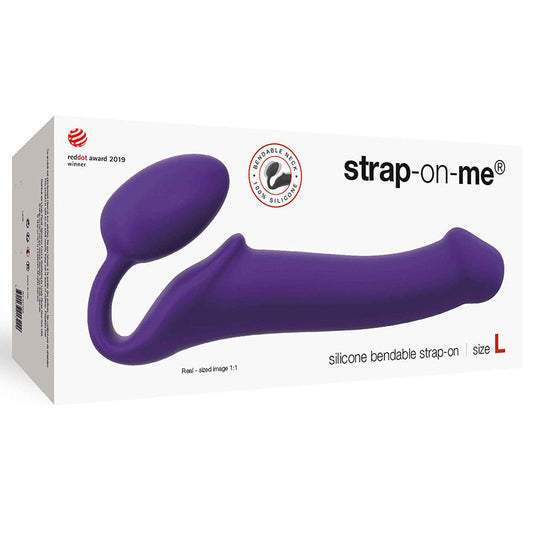 STRAP-ON-ME SEMI-REALISTIC BENDABLE SILICONE STRAP-ON PURPLE L
