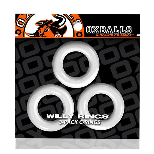 OXBALLS WILLY RINGS 3-PACK COCKRINGS O/S WHITE