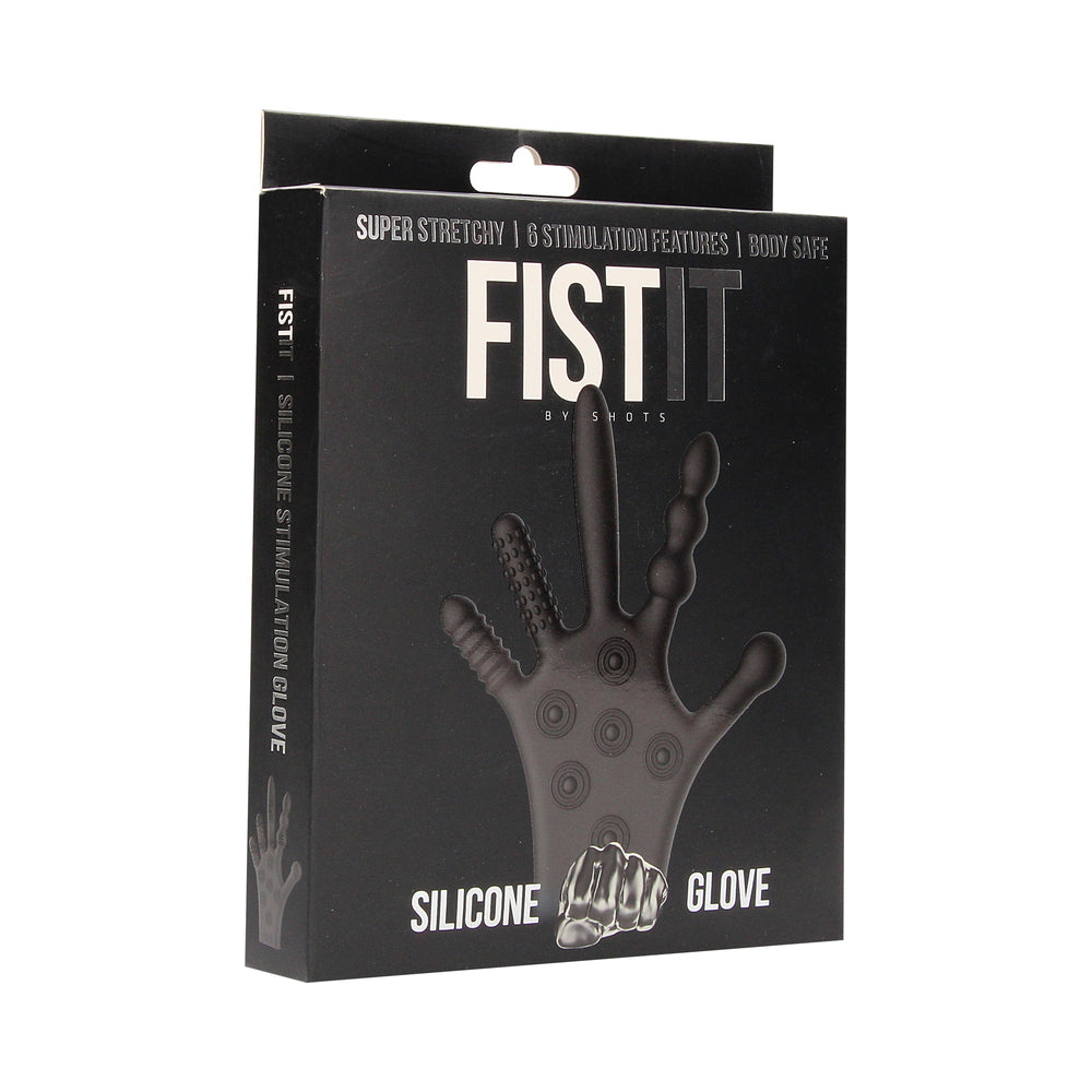 SHOTS - FIST IT SILICONE STIMULATION GLOVE BLACK