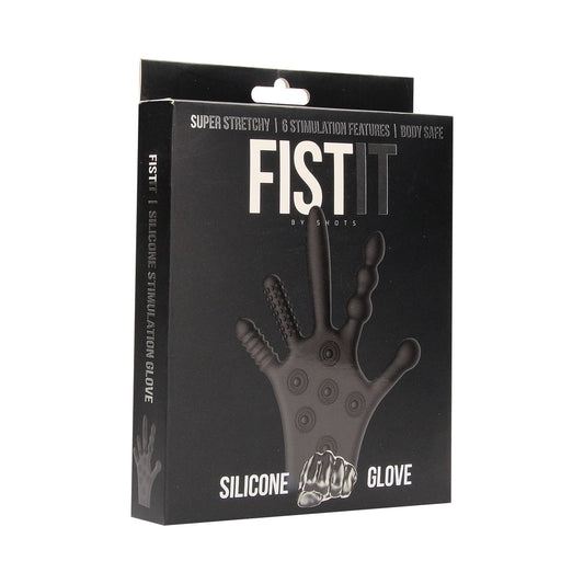 SHOTS - FIST IT SILICONE STIMULATION GLOVE BLACK