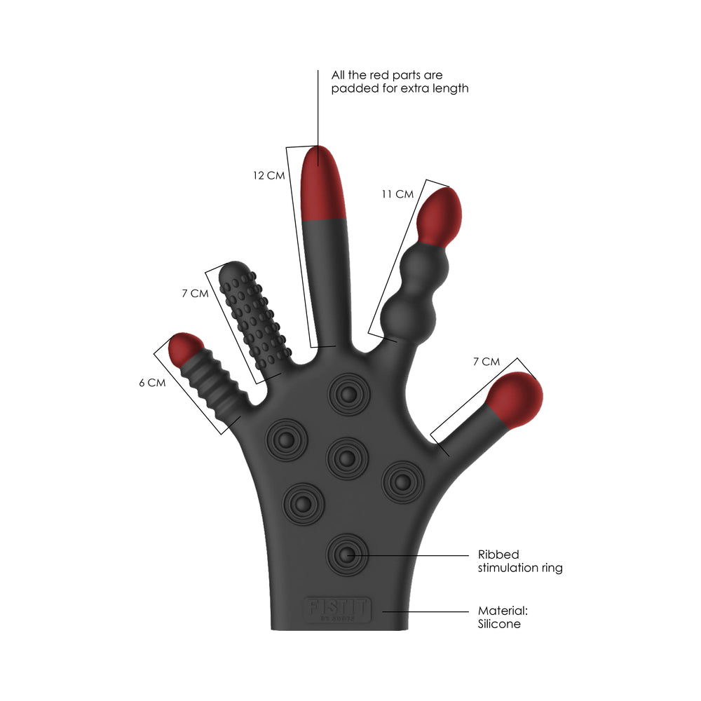 SHOTS - FIST IT SILICONE STIMULATION GLOVE BLACK