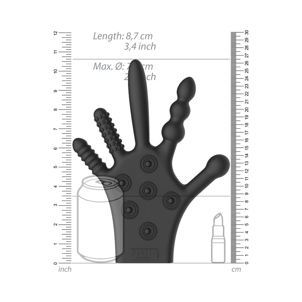 SHOTS - FIST IT SILICONE STIMULATION GLOVE BLACK
