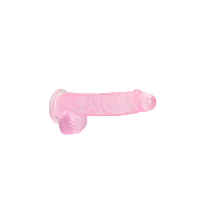 SHOTS - REALROCK CRYSTAL CLEAR REALISTIC 6 IN. DILDO WITH BALLS AND SUCTION CUP CLEAR