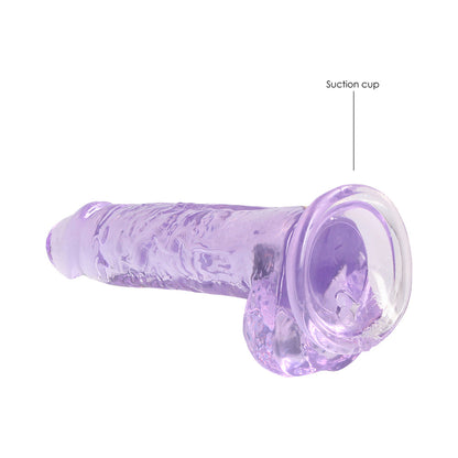 SHOTS - REALROCK CRYSTAL CLEAR REALISTIC 7 IN. DILDO WITH BALLS AND SUCTION CUP TURQUOISE