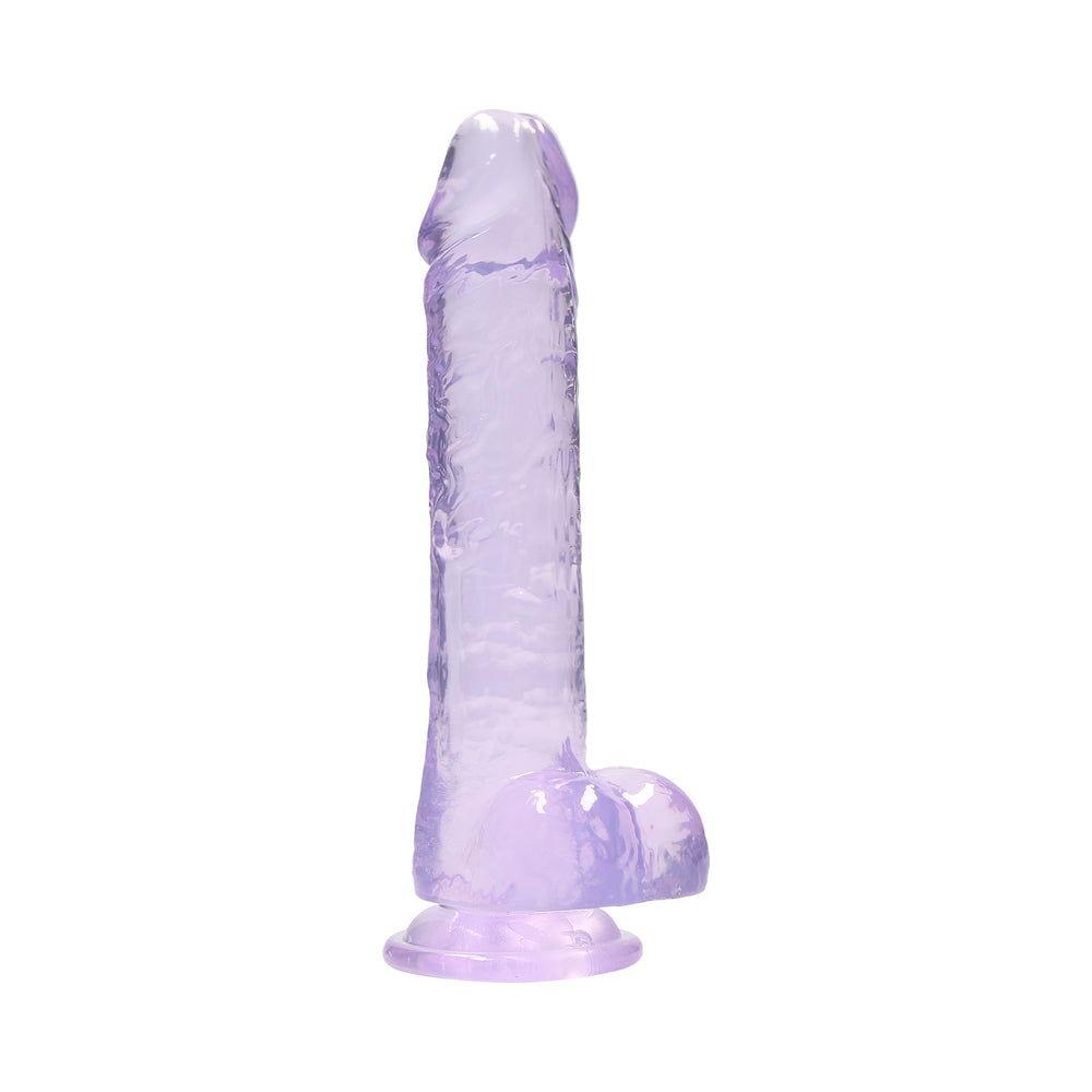 SHOTS - REALROCK CRYSTAL CLEAR REALISTIC 8 IN. DILDO WITH BALLS AND SUCTION CUP CLEAR