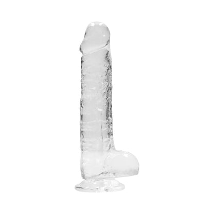 REALROCK CRYSTAL CLEAR REALISTIC 8 IN. DILDO WITH BALLS AND SUCTION CUP CLEAR