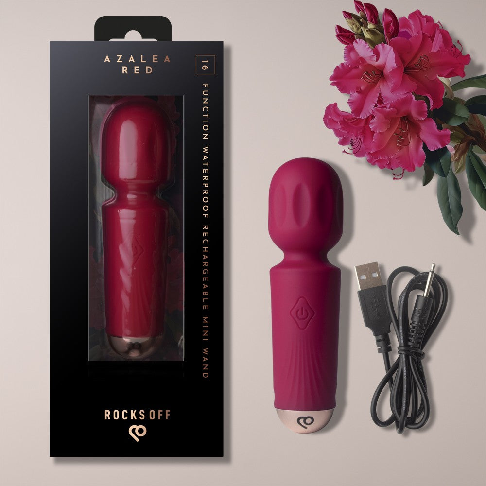 ROCKS-OFF - RECHARGEABLE MINI WAND - AZALEA RED